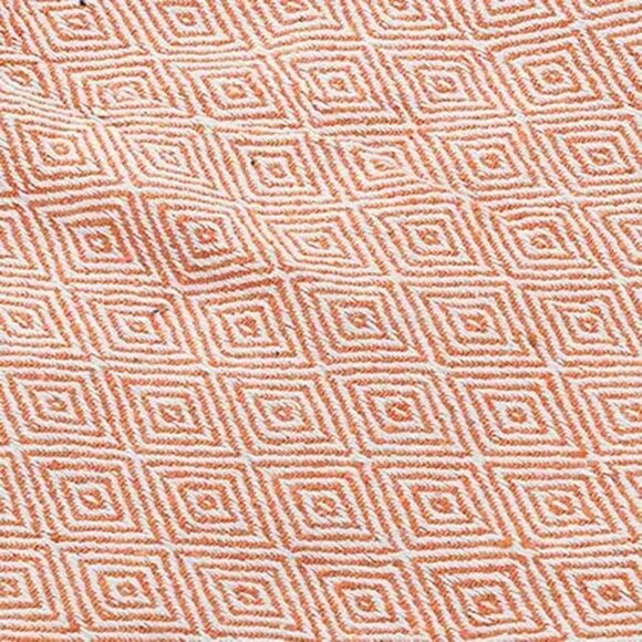 Light Orange Big Diamond Pattern Cotton Woven Throw Blanket 55" x 65" - Picture 4 of 4